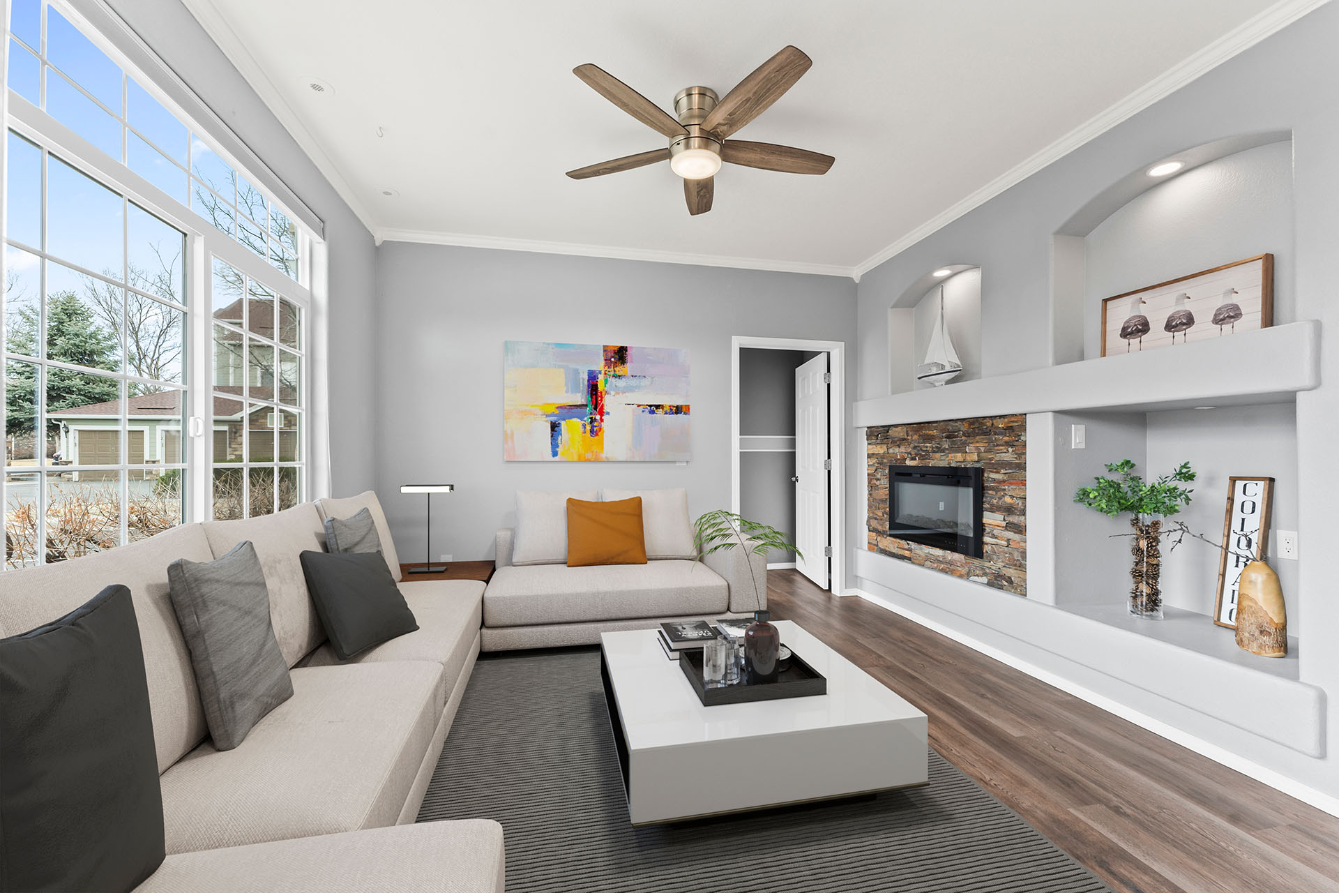 Virtually Staged Photo of a Living Room in Denver