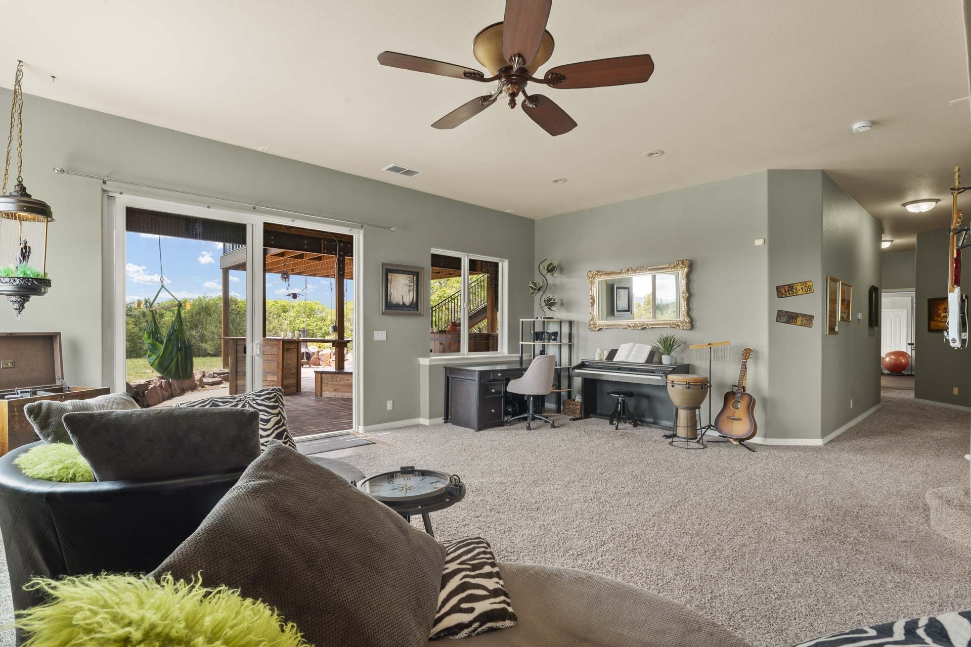 Real Estate photography of a basement in a Castle Rock Home