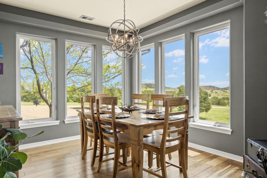 Professional Real Estate Photo of a Dining Room in a Short Term Rental In Colorado Springs