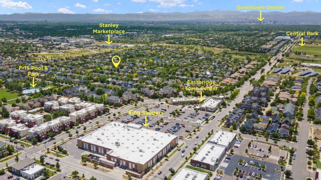 Aerial Drone Photography of a Property with Community Markers
