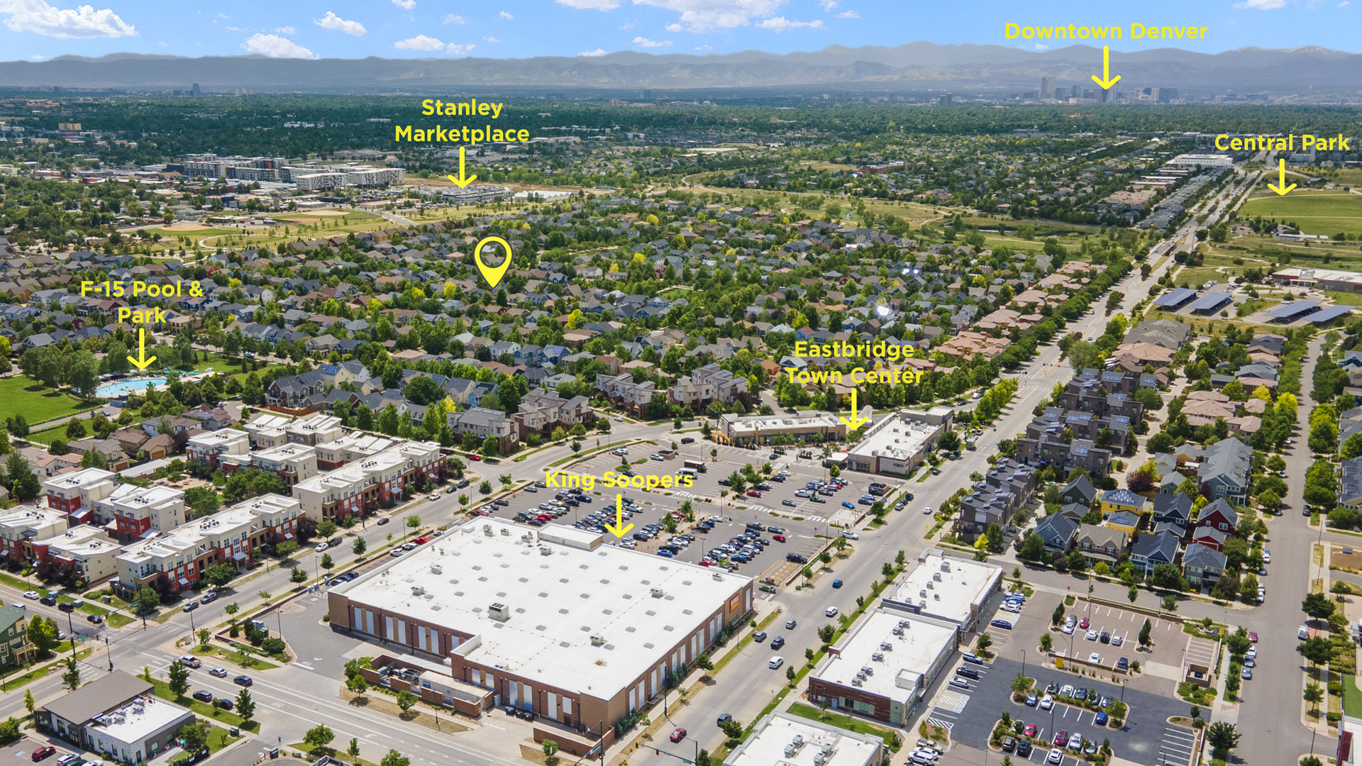 Aerial Drone Photography of a Property with Community Markers