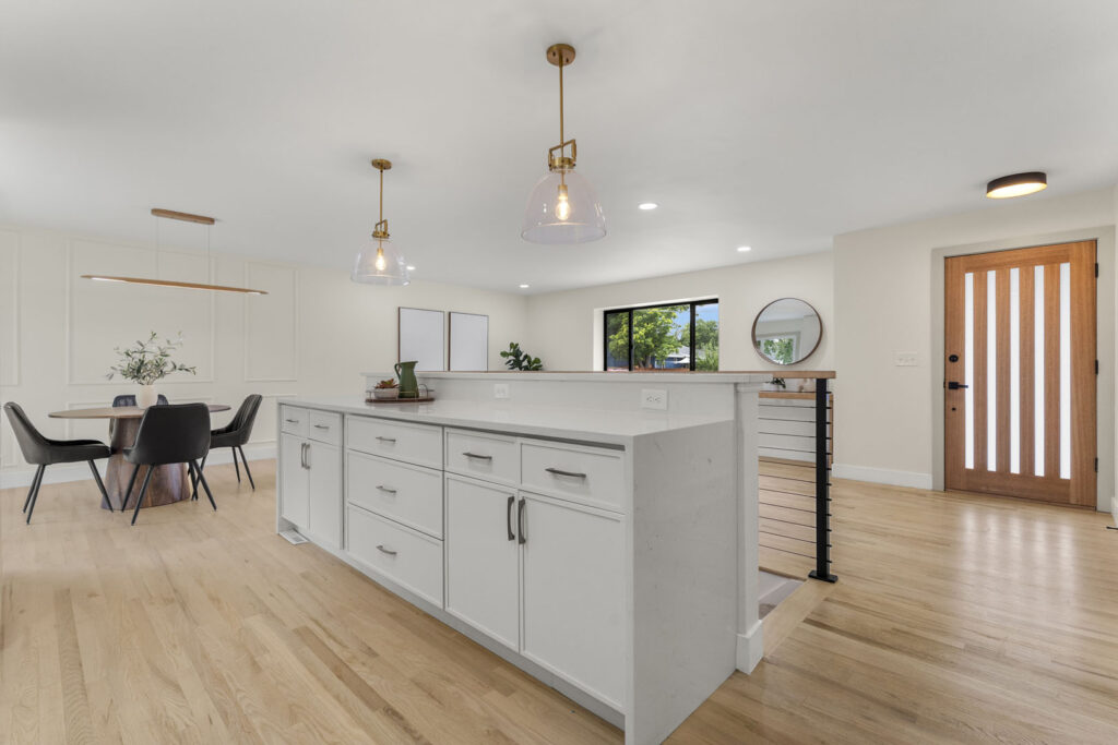 HDR Real Estate Photograph Showing a Modern Kitchen Island Design
