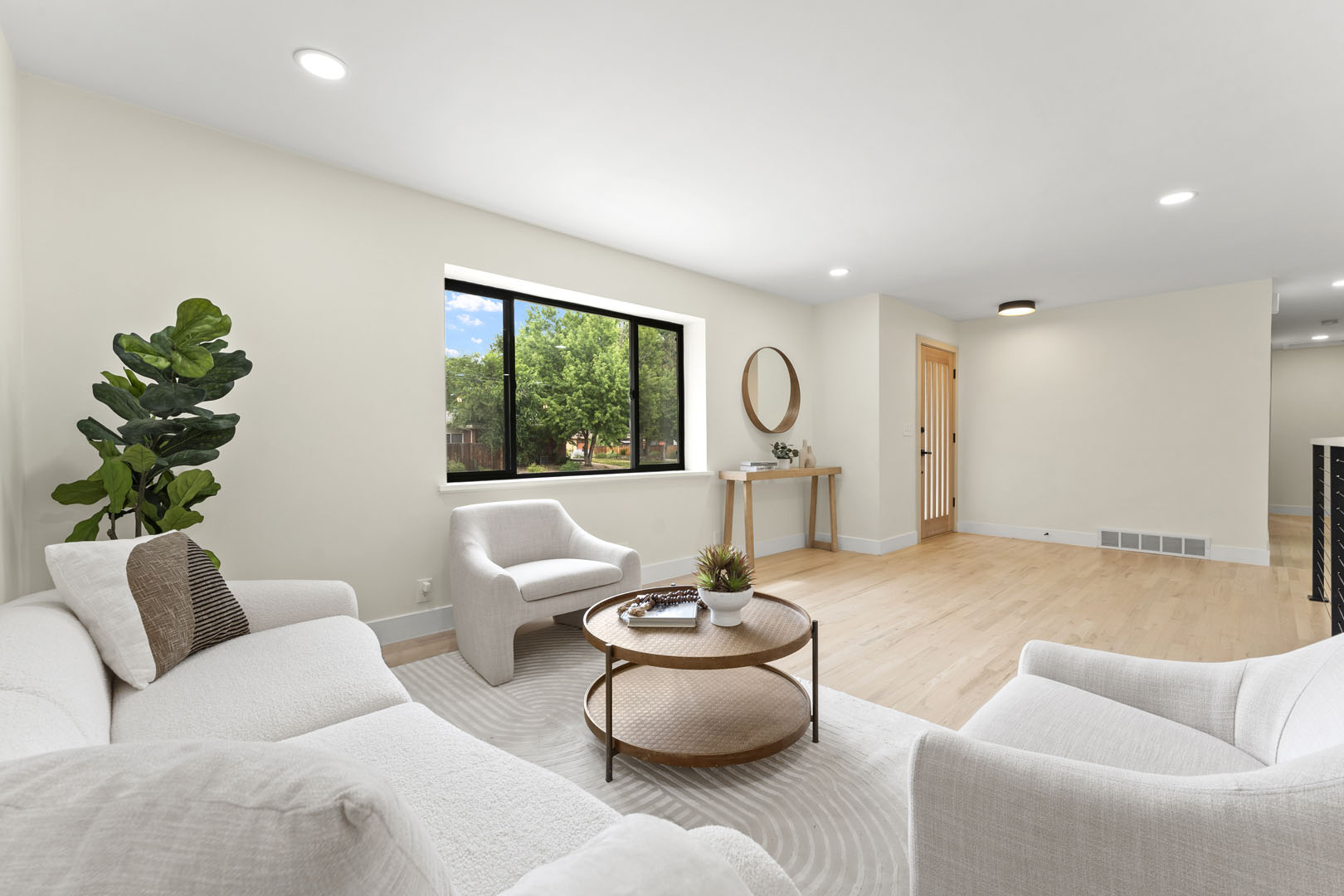 HDR Real Estate Photograph Showing a Modern Living Room and Interior Design