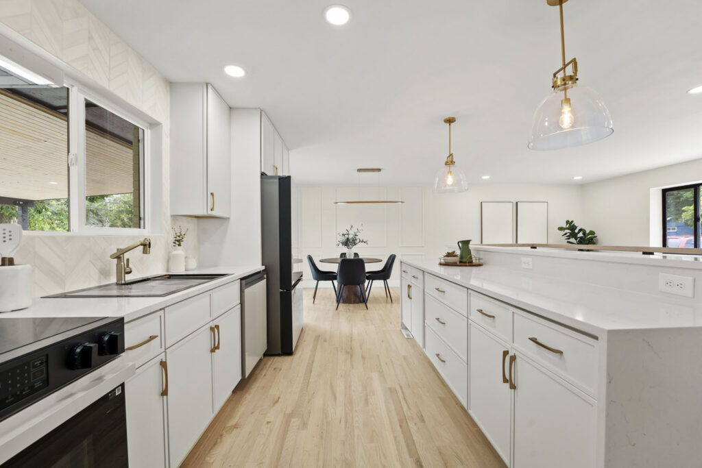 Real Estate Photograph of a Updated Kitchen with Modern Fixtures