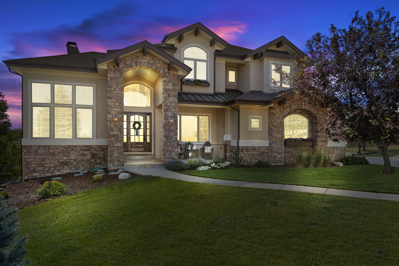 Virtual Twilight Photo of a Luxury Home in Denver
