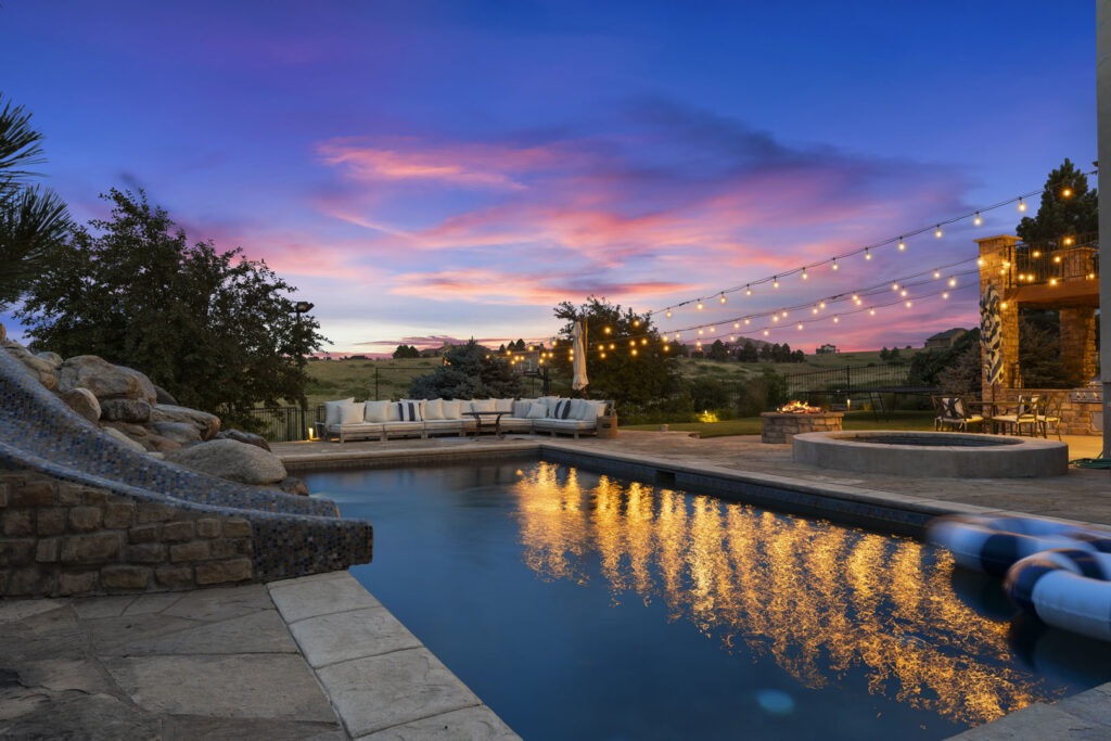 True Twilight Real Estate Photograph of a Pool in a Luxury Home