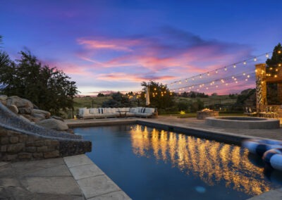 True Twilight Real Estate Photograph of a Pool in a Luxury Home