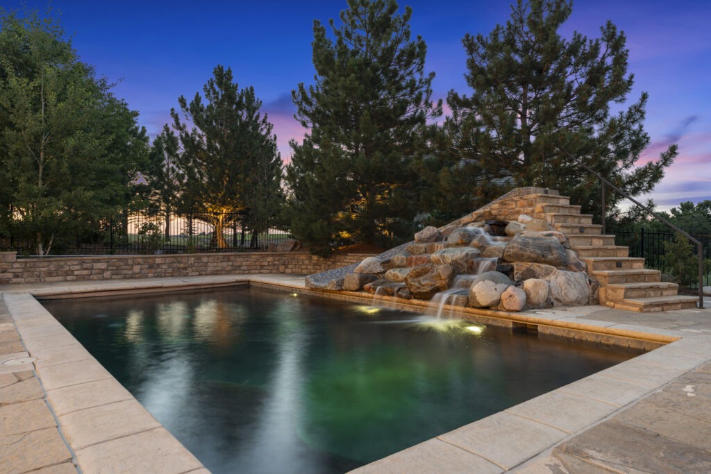 True Twilight Real Estate Photograph of a Pool