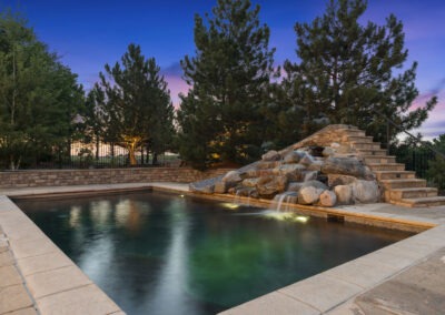 True Twilight Real Estate Photograph of a Pool