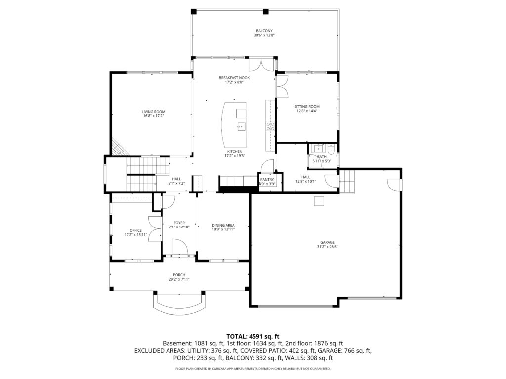 2D floor plan with dimensions for a Castle Rock Colorado home